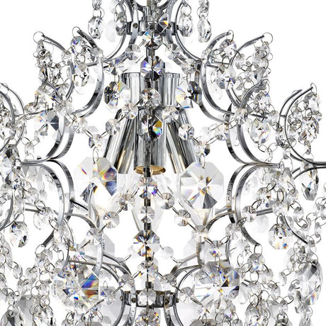Harrietta 3Lt Pendant - Chrome Metal & Clear Crystal