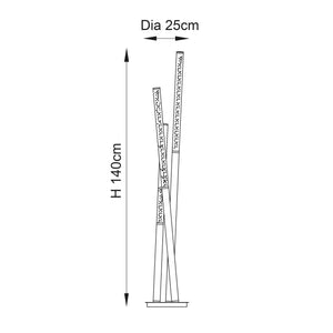Glacier 3-Light Floor Lamp Chrome - Comet Lighting