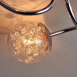 Auria 3-Light Semi Flush Ceiling Light Chrome - Comet Lighting