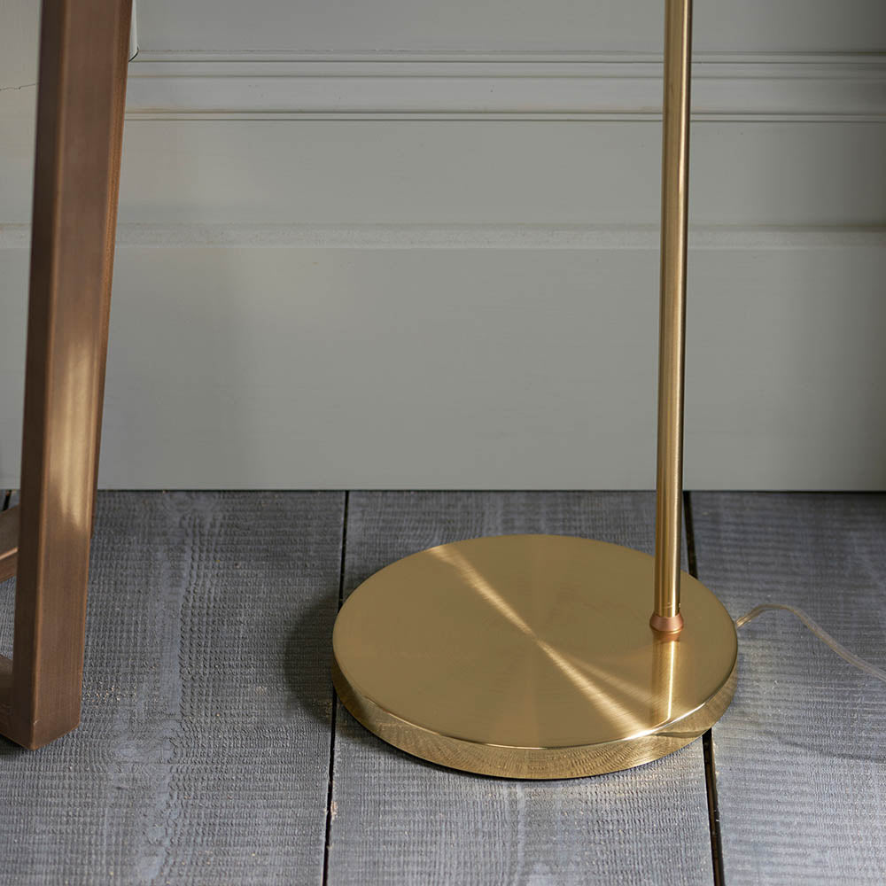 Rubens Floor Lamp Brushed Brass - Comet Lighting