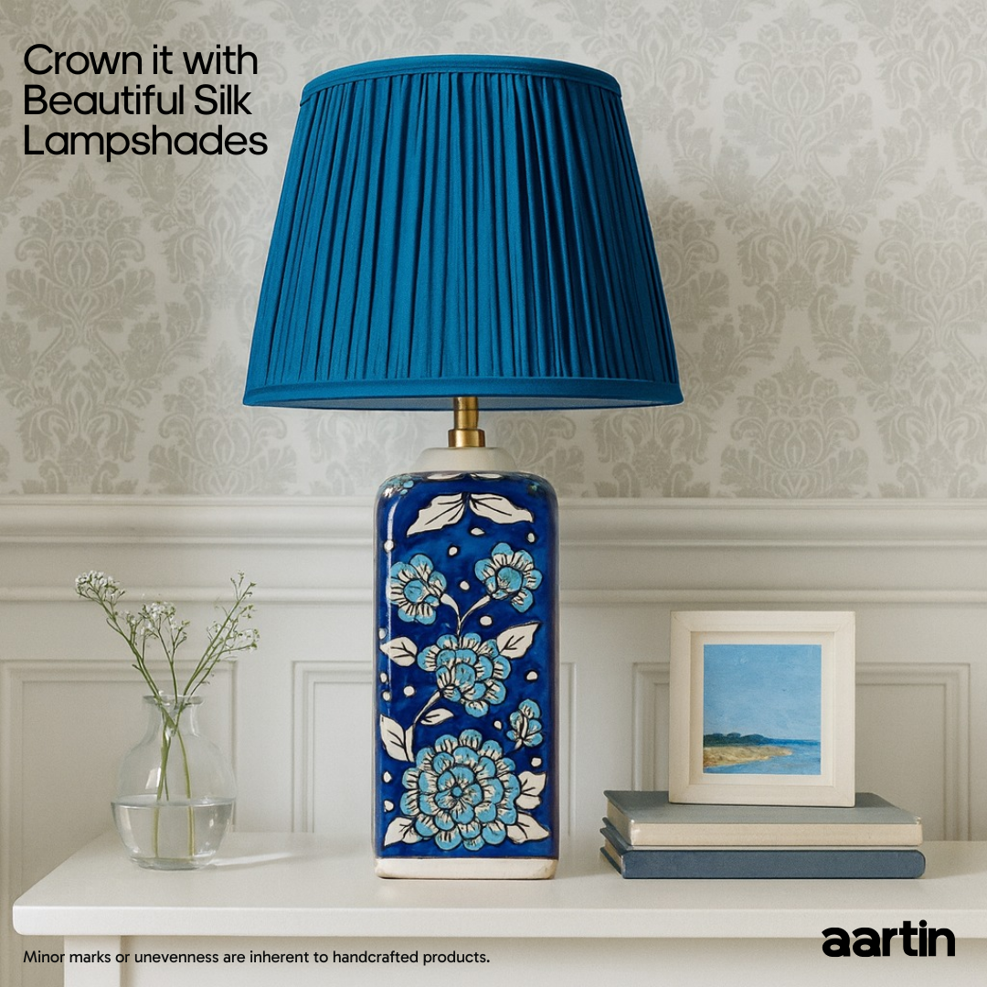 AARTIN MAPLE TABLE LAMP IN CERAMIC WITH BLUE WHITE HAND PAINTED DESIGN (BASE ONLY)