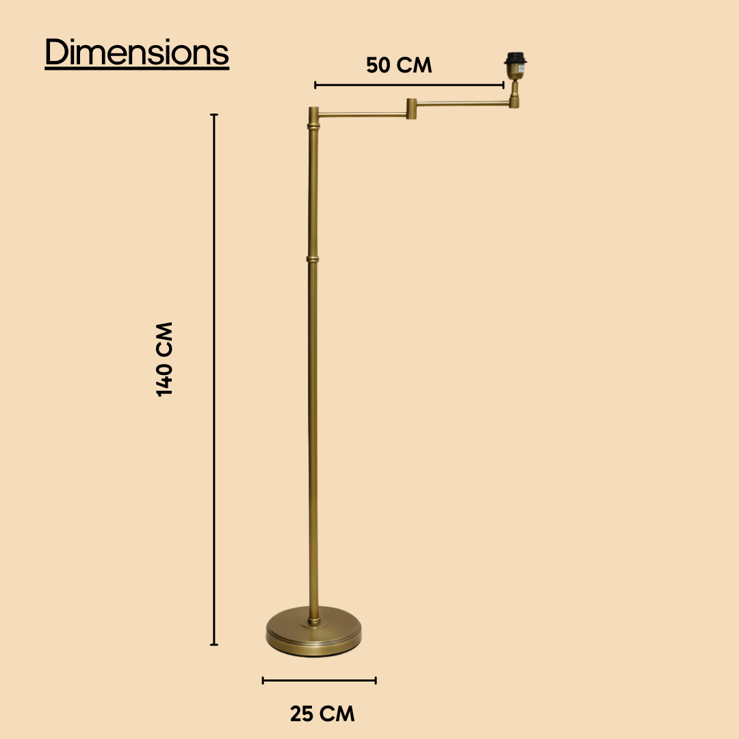 AARTIN ALPHA FLOOR LAMP IN ANTIQUE BRASS (BASE ONLY)