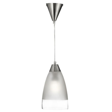 Searchlight Silver Pendant Light Domed Glass Shade