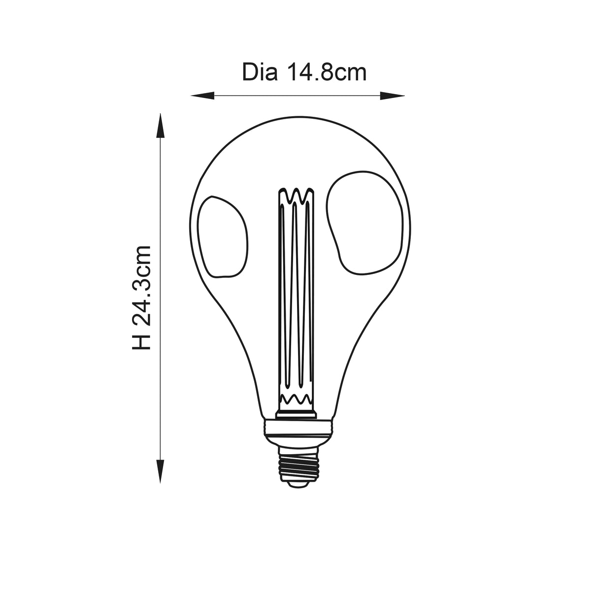 Endon E27 LED Dimple XL 148mm Globe Amber 2.5w 2300k 120lm - Comet Lighting