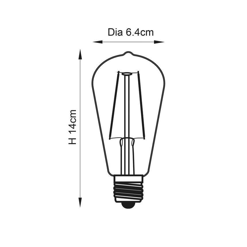 Endon E27 LED Filament Pear Shaped 2w 2200k 210lm