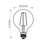 Endon E27 LED Filament 95mm Globe 2w 2200k 210lm - Comet Lighting