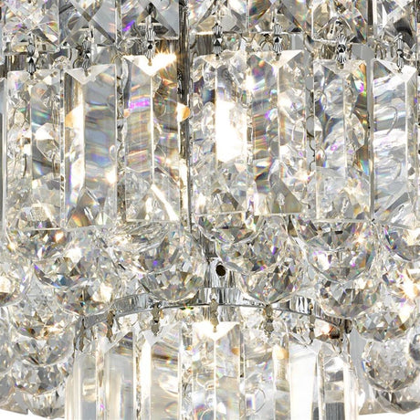 Hayley 5Lt Flush  -  Chrome, Crystal Coffin & Ball Drops - Comet Lighting