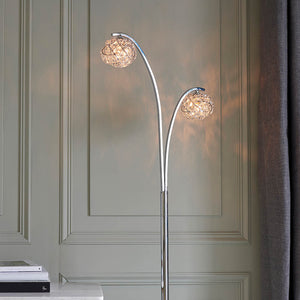 Talia 2-Light Floor Lamp Chrome - Comet Lighting