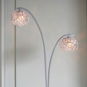 Talia 2-Light Floor Lamp Chrome - Comet Lighting
