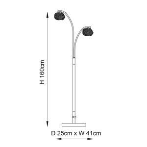 Talia 2-Light Floor Lamp Chrome - Comet Lighting