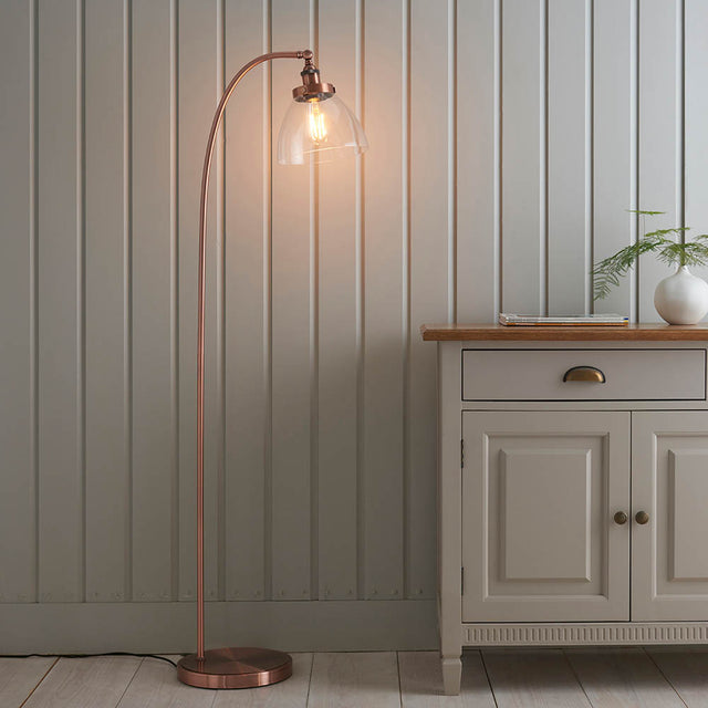 Hansen Task Floor Lamp Aged Copper - Comet Lighting