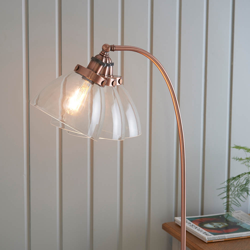 Hansen Task Floor Lamp Aged Copper - Comet Lighting