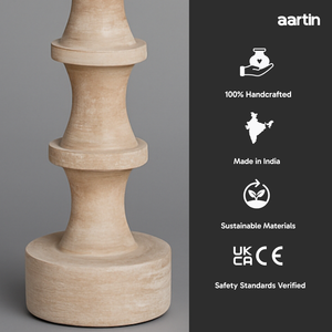 AARTIN NOVA TABLE LAMP IN WOOD WITH WHITEWASH FINISH (BASE ONLY)