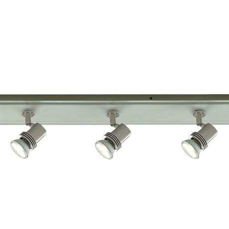 Top Hat 5Lt Bar Spotlight - Satin Silver & Acid Glass - Comet Lighting