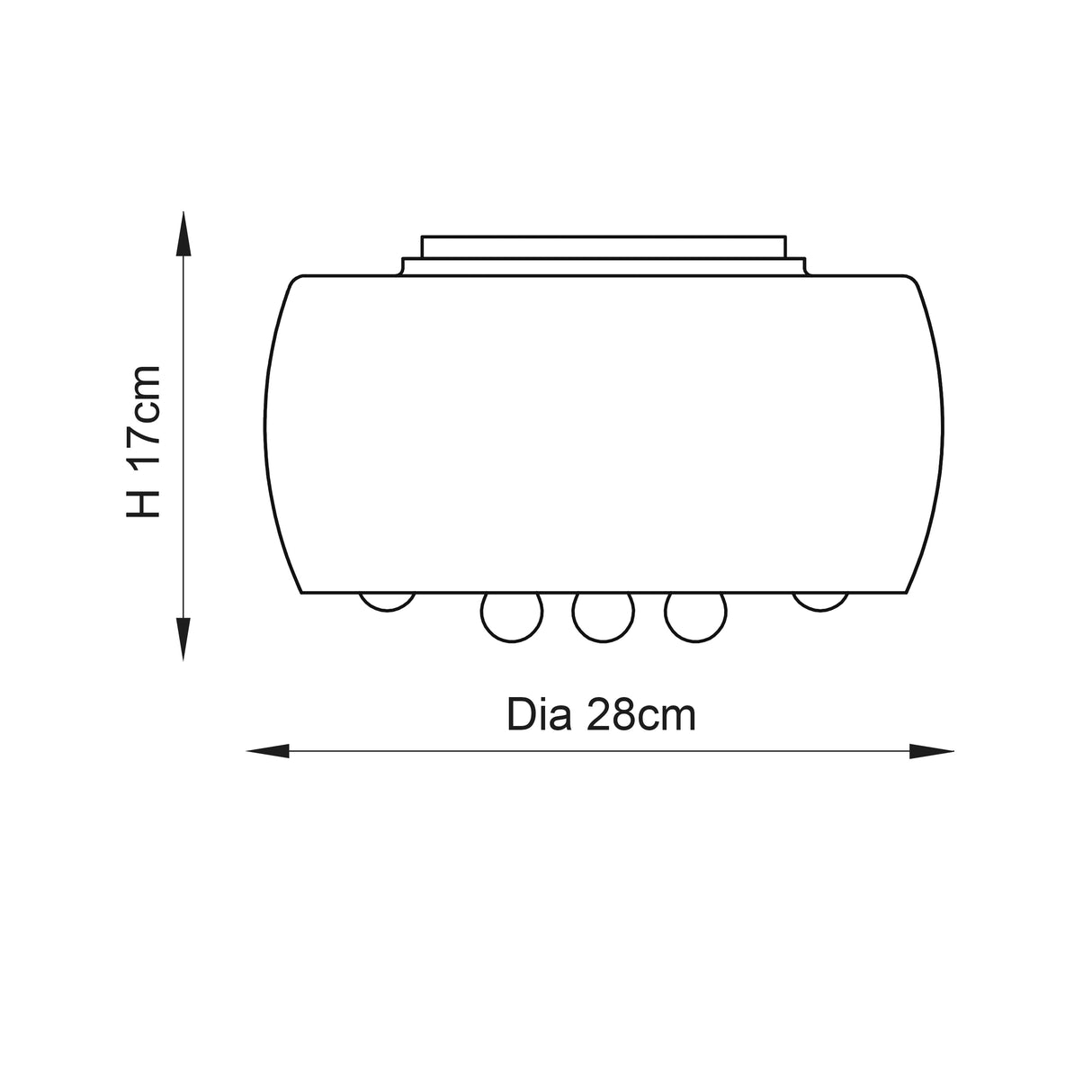 Eclipse 3-Light Flush Ceiling Light - Comet Lighting