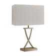 Searchlight Cross Satin Silver Table Lamp With Drum Shade