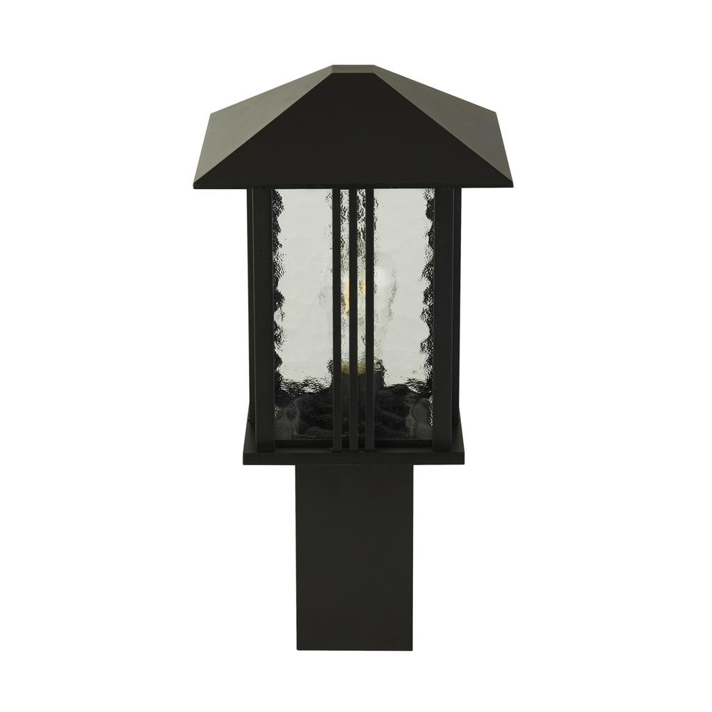 Oakford 1Lt Outdoor Post Black 450mm - Comet Lighting