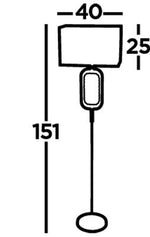 Silverton Floor Lamp Chrome w/ Black Shade - Comet Lighting