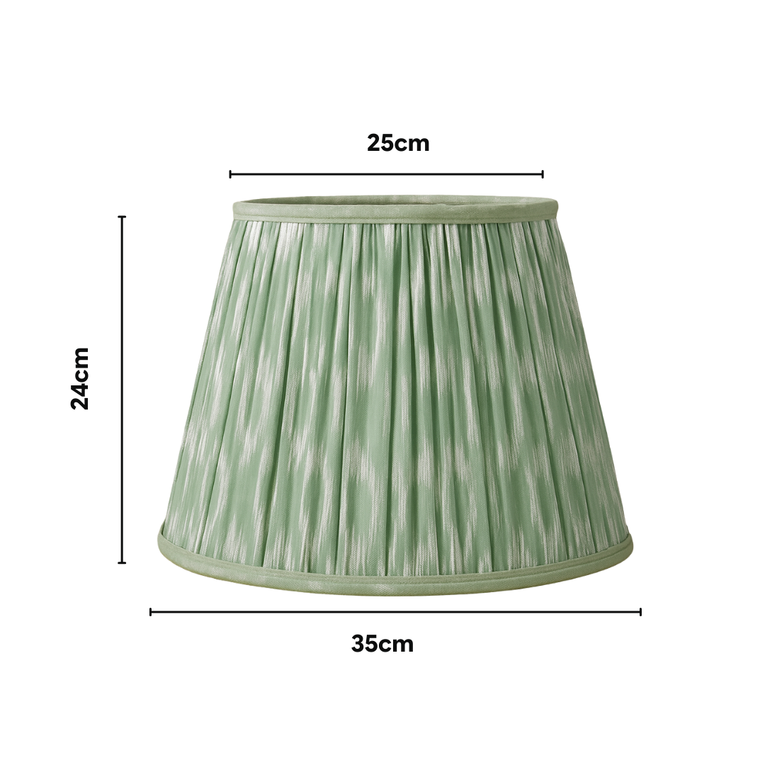 AARTIN 35 CM Sage Green Ikat Cotton Lampshade - Straight Empire ( Shade Only )