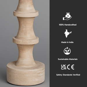 AARTIN NOVA TABLE LAMP IN WOOD WITH WHITEWASH FINISH (BASE ONLY)