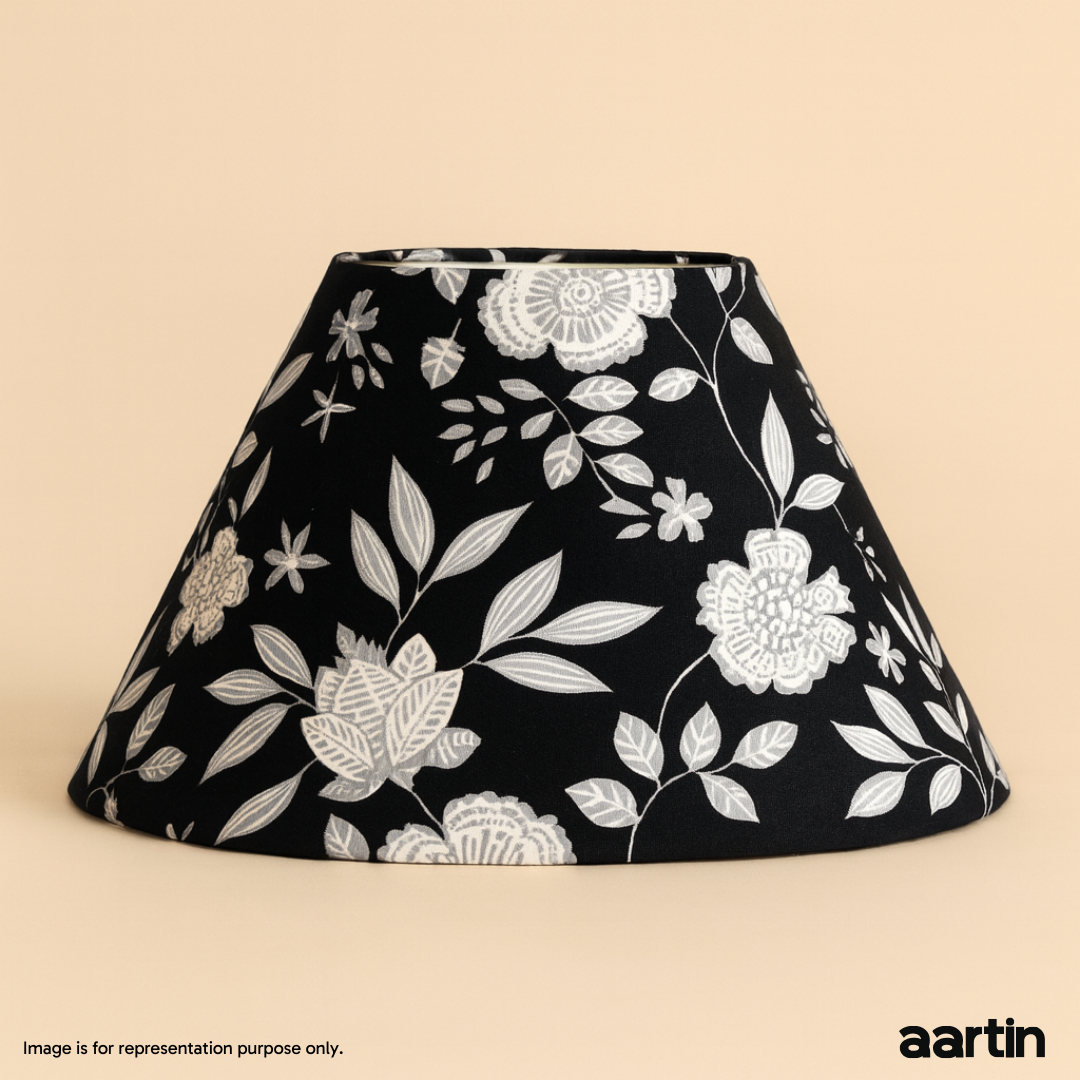 AARTIN 30 CM MIDNIGHT BLOSSOM EMPIRE ROLLED LAMPSHADE IN COTTON