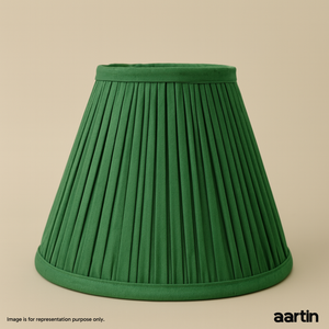 AARTIN EMPIRE GATHERED LAMPSHADE IN GREEN SILK