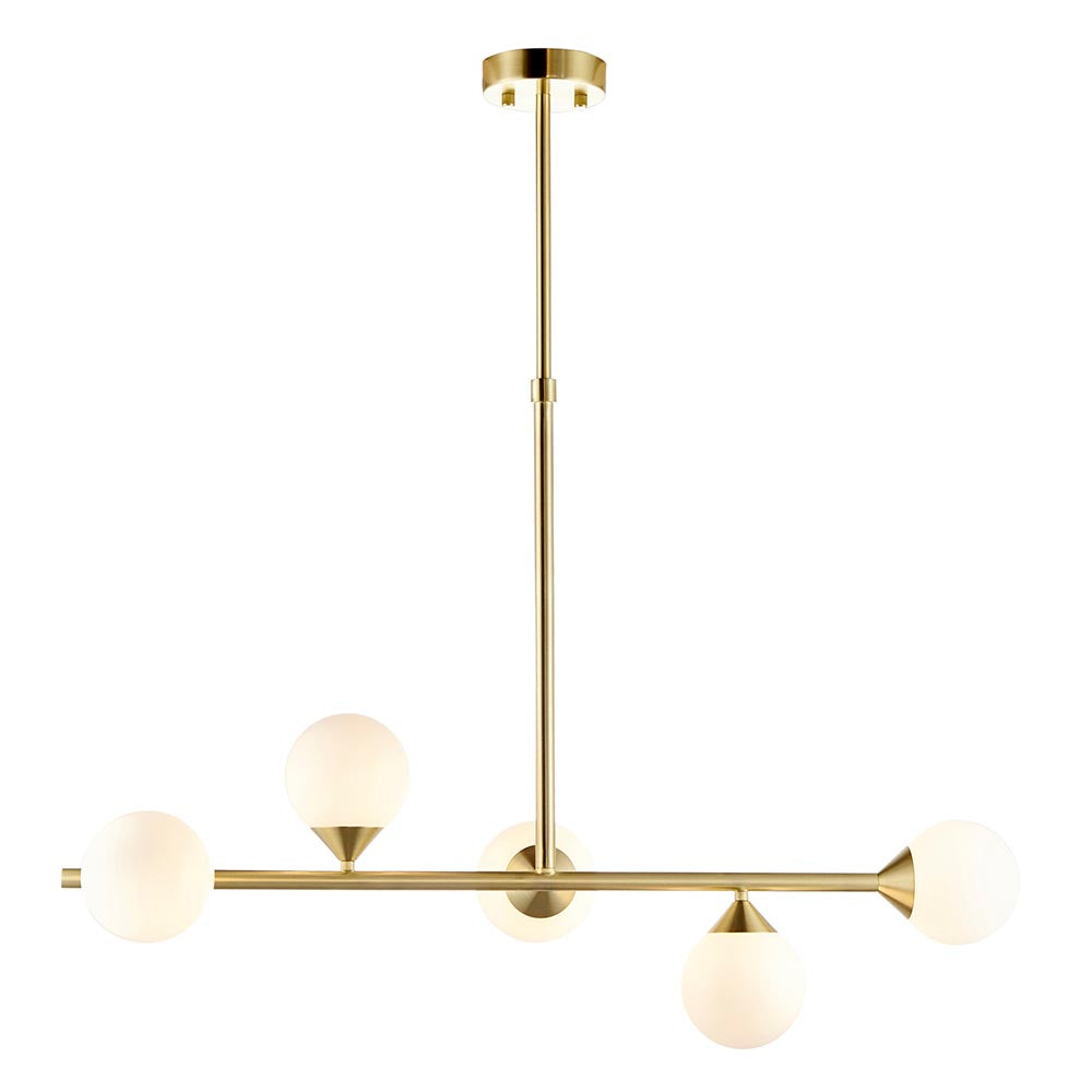 Kemi 5Lt Linear Pendant Brushed Gold