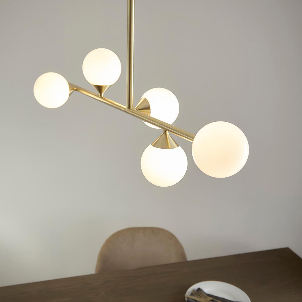 Kemi 5Lt Linear Pendant Brushed Gold