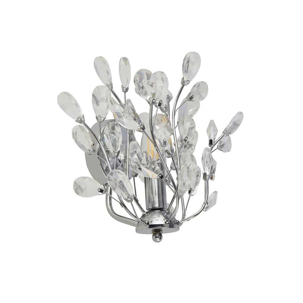 Bouquet 7Lt Wall Light - Chrome & Crystal Glass - Comet Lighting