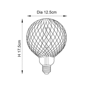 Endon E27 LED Filament Facet 125mm Globe 4w 2200k 450lm - Comet Lighting