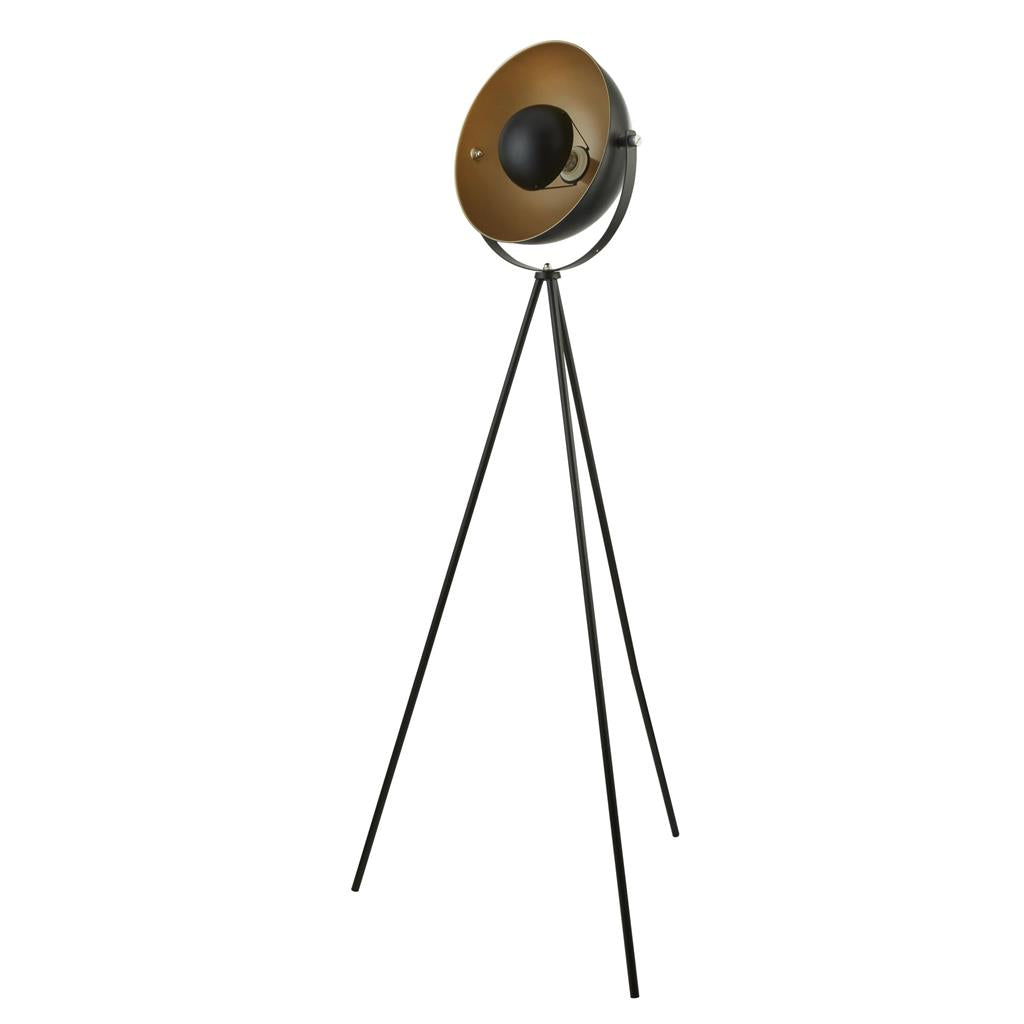 Blink Tripod Floor Lamp - Black Matt Metal & Gold