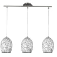 Searchlight Crackle Mosaic Glass 3 Light Dome Shades Silver White