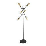 Searchlight Armstrong 6Lt Floor Lamp Black And Satin Brass