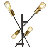 Searchlight Armstrong 6Lt Floor Lamp Black And Satin Brass