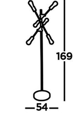 Searchlight Armstrong 6Lt Floor Lamp Black And Satin Brass - Comet Lighting