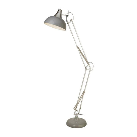 Searchlight DOT Floor Task Lamp - Grey Metal & Chrome