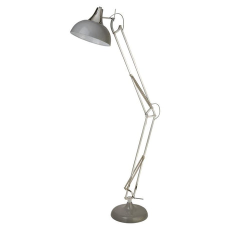 Searchlight DOT Floor Task Lamp - Grey Metal & Chrome
