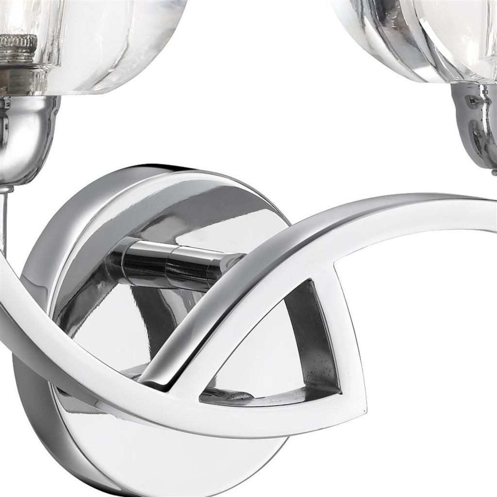 Sculptured Ice II 2Lt Wall Light - Chrome & Glass