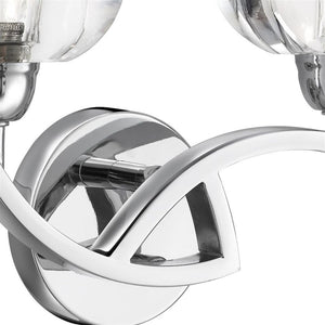 Sculptured Ice II 2Lt Wall Light - Chrome & Glass