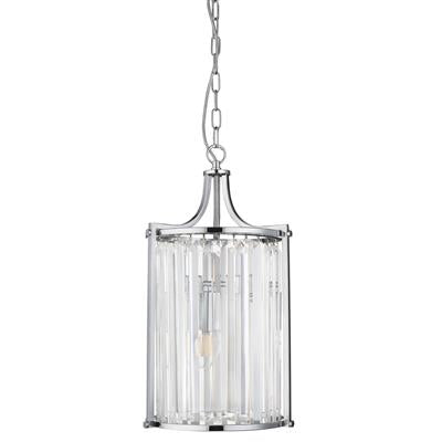 Searchlight Victoria 2Lt Pendant| Chrome With Crystal Glass - Comet Lighting