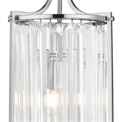 Searchlight Victoria 2Lt Pendant| Chrome With Crystal Glass - Comet Lighting