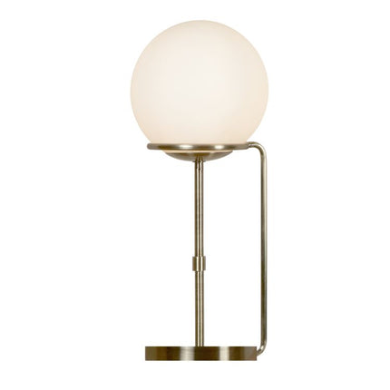 Searchlight 1 Light Table Lamp Brass White Glass Shades