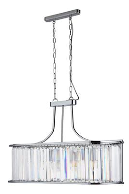 Searchlight Victoria 5Lt Oval Pendant| Chrome With Crystal Glass - Comet Lighting