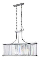 Searchlight Victoria 5Lt Oval Pendant| Chrome With Crystal Glass - Comet Lighting