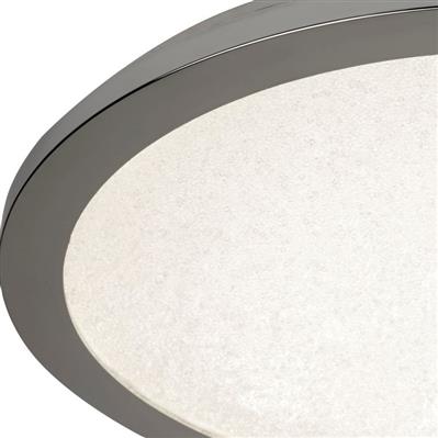 Searchlight LED Flush Ceiling Light| Dia 30cm| Chrome And Crystal Sand| IP44 - Comet Lighting