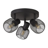 Meshy 3Lt Cage Round Spotlight - Black Metal - Comet Lighting