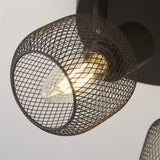 Meshy 3Lt Cage Round Spotlight - Black Metal - Comet Lighting