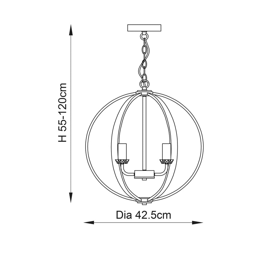 Ritz 3-Light Pendant Ceiling Light