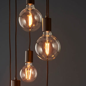 Studio 6-Light Multi-drop Pendant Matt Black - Comet Lighting