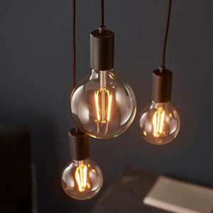 Studio 6-Light Multi-drop Pendant Matt Black - Comet Lighting